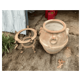 Cast iron planter base 15" W x 14" T