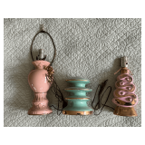 2 vintage lamps and one lamp base