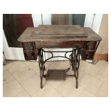 Antique treadle sewing machine, lid is stuck shut