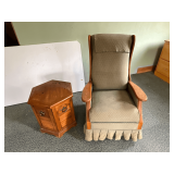 Upholstered rocker, end table