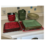 Pottery Barn and other stoneware dishes and pitcher