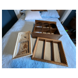 Pair of shadow boxes and battery operated clock