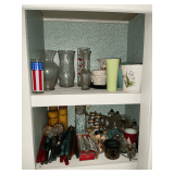 Assorted vases, candles and candleholders