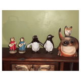 Kangaroo USA pottery, pair of penguins, pair of musicians