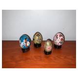 Oriental style cloisonne decorative eggs