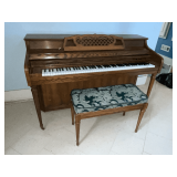 Kimball Artist Spinet piano and bench with storage