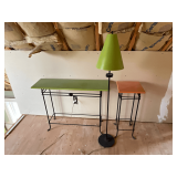 Metal framed floor lamp and 2 tables up to 40" L