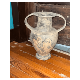 Mediterranean urn with 2-hanldles some paint on rim