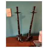 Pair of rabbit candleholders