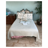 Full upholstered headboard on a hollywood frame