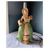 Chalk lady figurine lamp