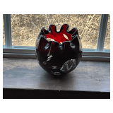 Red Bohemian rose bowl