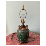 Table lamp with ceramic base with frogs, 24" T