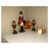 Hunting fox statue and matching candleholders