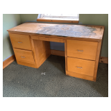 Desk with plywood top 66" W x 25" D x 31" T