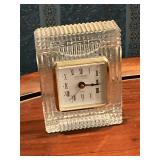 Danbury crystal clock, 5" T