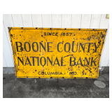 Boone County National Bank metal sign by Burdick Enamel Sign Co. Chicago & Baltimore