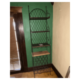 Wood and metal wine rack