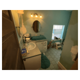 New LED light fixture, towels