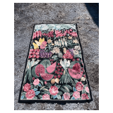 Needlepoint Chinese rug, fruit/vegetable motif
