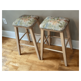 Pair of upholstered bar stools