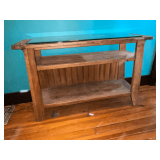 Sofa table with glass top, needs to be tightened