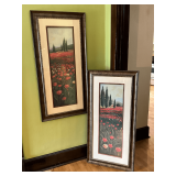 Pair of framed floral artwork