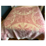 Golden Dawn vintage pink floral wool blanket