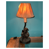 Monkey desk lamp, shade rough condition "As You Like It Lamp"