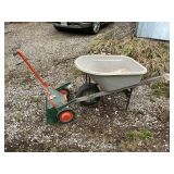 Brentwood poly tub wheel barrow, needs handles, 6 cu. ft.