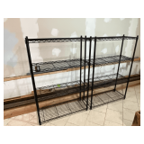 Pair of metal wire shelves, 36" W x 14" D x 55" T.