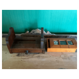 Book stand and wooden box with sliding lid