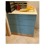 3-drawer wooden cabinet, 36 1/2" W x 25" D x 37" T