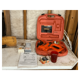 Paslode cordless finish nailer, fuel cells, 2 batteries, charger, nails, etc.