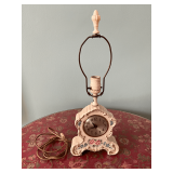 Sessions clock lamp, hand painted, 18 1/2" T