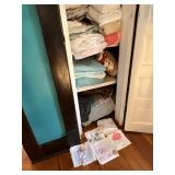 Closet of linens, some vintage