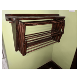 Wooden wall drying rack, 30" W x 16" T.