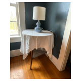 Round end table with lamp
