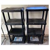 Pair of Blue Hawk plastic 4-tier shelving unit 50 lb. capacity