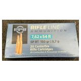 Rifleline 7,62x54R 150 grain, 20 cartridges
