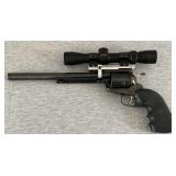 Ruger 44 magnum super Blackhawk 6-shot revolver, 10.5" barrel, Weaver scope mounted on a rail