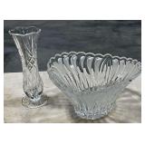 Crystal bowl and vase