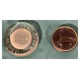 1969 Appollo & Space Shuttle glass paperweights
