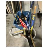 Mop, mop bucket, umbrellas, squeegees, tote, etc.