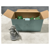 Noel pottery angel and Party Lite Holiday Cheer Stackable Tree