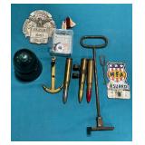 Branding iron, blue insulator, dummy rounds