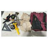 Tool belts, chalk line, tape measurers