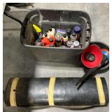 Oil drain pan, funnels, floor mat, wrenches, etc.