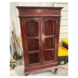 Wooden china hutch with key