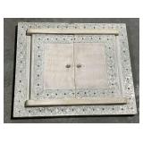 Wall mirror with doors, 18" x 15 1/5".